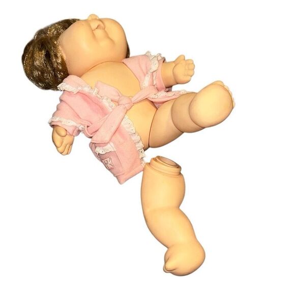 1987 Cabbage Patch Kids SPLASHIN’ KIDS Hard Body Doll Light blonde Blue Robe - Picture 4 of 5